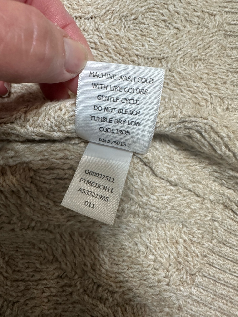 Appleseed's Beige Cable Knit Open-Front Cardigan Sz XL - Picture 7 of 9